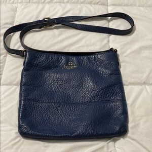 Kate Spade Blue Shoulder Bag Pebbled Leather
